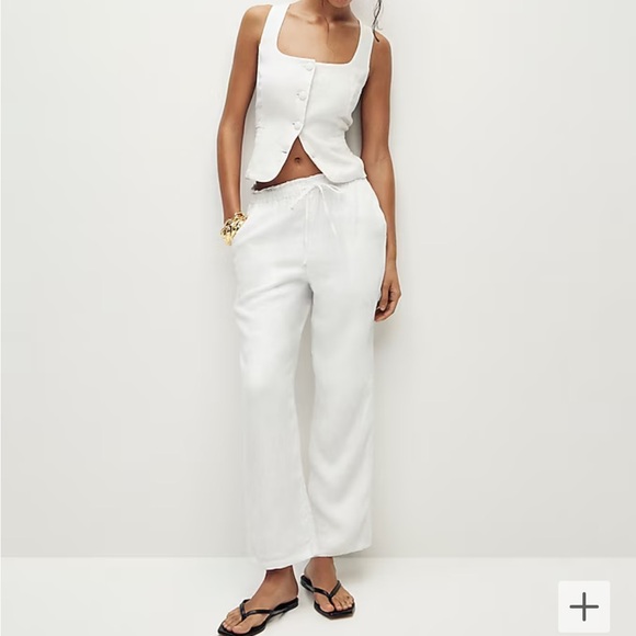 J. Crew Scoopneck linen-blend vest Black Size 6 BZ393 NWT - Picture 6 of 11